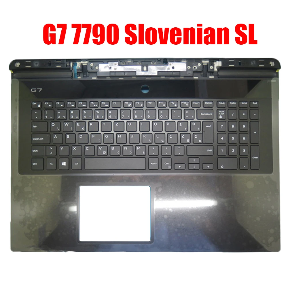 

Slovenian Laptop Palmrest For DELL G7 17 7790 00YW0N 0YW0N 06WFHN 6WFHN 09VKYN 9VKYN 09TJ6W Without Backlit Black Upper Case New