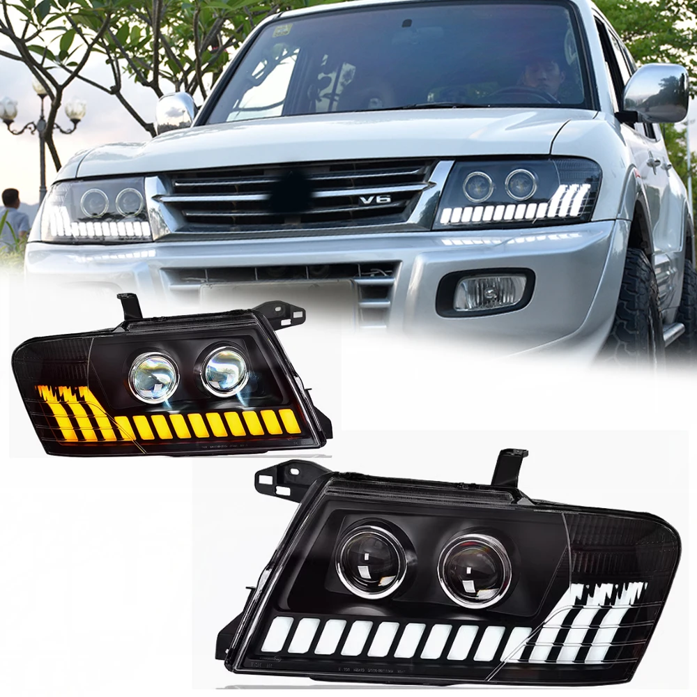 

LED HeadLights For Mitsubishi PAJERO V73 V75 V77 04-13 Full Led DRL Car Head Lamp Assembly Signal Accessories Modified Lamp