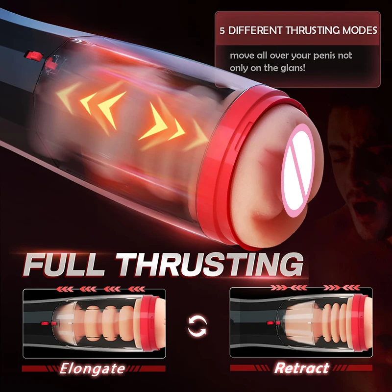 Fully Automatic Retractable Male Masturbator Cup Adult Vagina Anal Aircraft Cup Pocket Pussy Vibrating Adult Sex Toy For Men