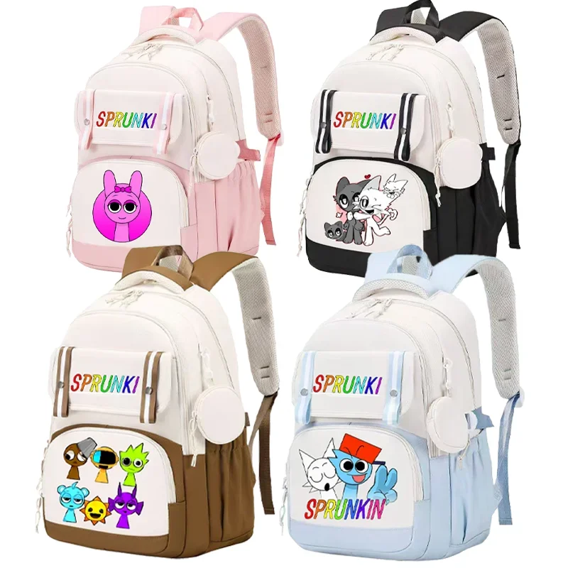 

Sprunki Large Capacity Backpack Incrediboxs Teenagers Student Anime Schoolbag Boy Girl Rucksack Fashion Computer Laptop Bag Gift