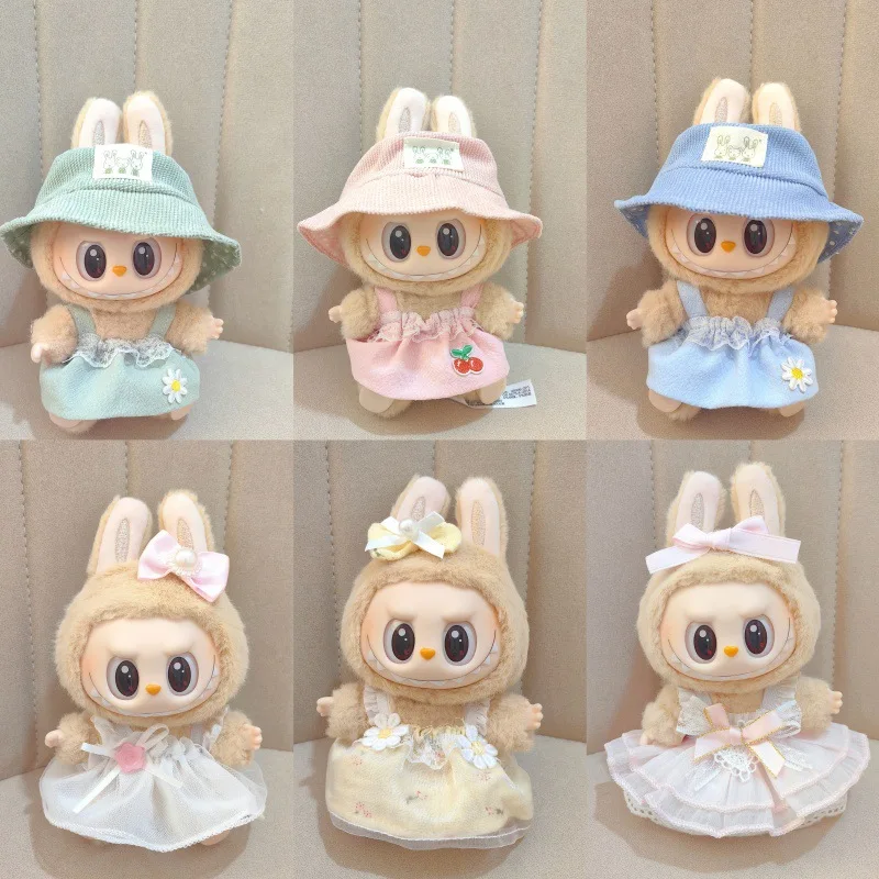 

The Second Generation Blind Box Plush Doll Pendant Labubu Clothes Keychain Labubu Sitting Party Baby Clothes Small Skirt