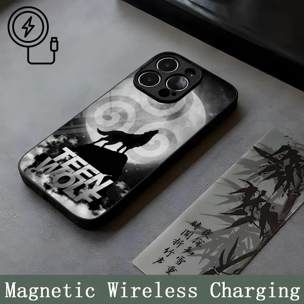 Teen Wolf Mouse Pad Strong Magnetism Glass For iPhone 16ProMax 14 15 13 12 15 11 Pro Max Plus Mini Coque