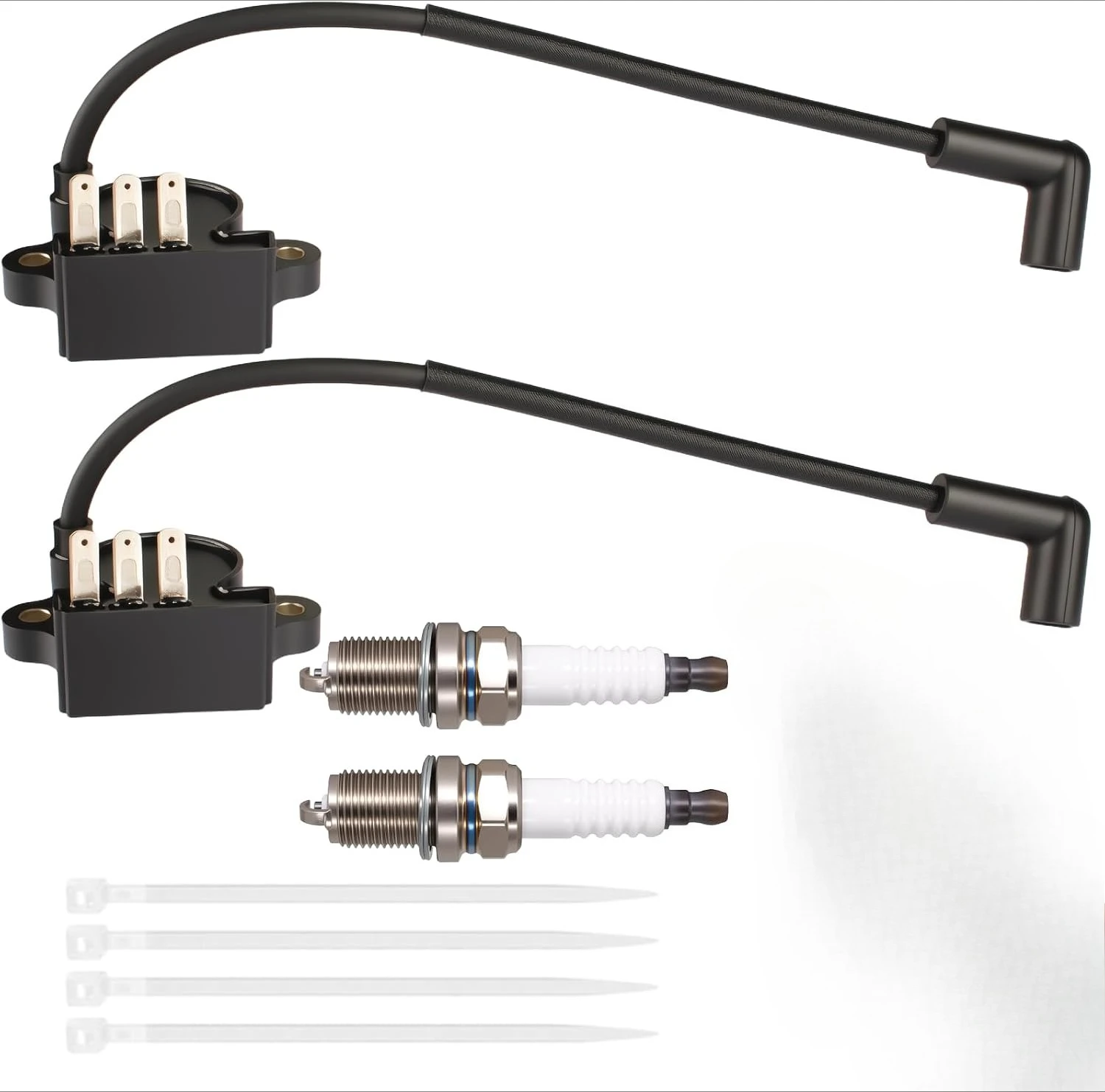 Ignition Coil 2-Pack for Kohler CH740 SV735 SV740 Engine Replace 24-755-172-S 24-584-52-S DSAI Ignition Module with Spark Plug