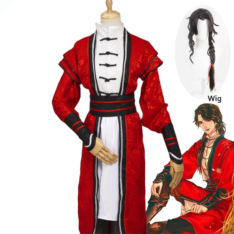 

FC6Anime Tian Guan Ci Fu Desperate Ghost King Hua Cheng Cosplay Costume Ancient Hanfu Juvenile Costumes Shoes Wig Props Hal@FC8！