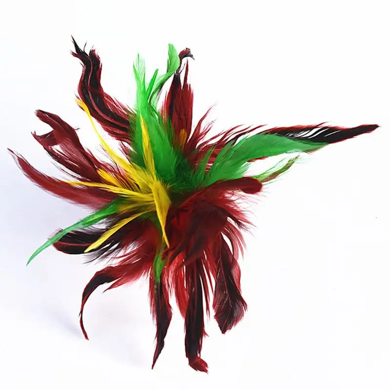 Pack of 5, Sports Outdoor Colorful Feathers Kick Shuttlecock Chinese Jianzi Foot Toy Game