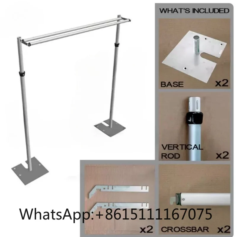 10ft x 10ft Double Crossbar Pipe and Drape Backdrop Stand Adjustable Metal Background Support Kit