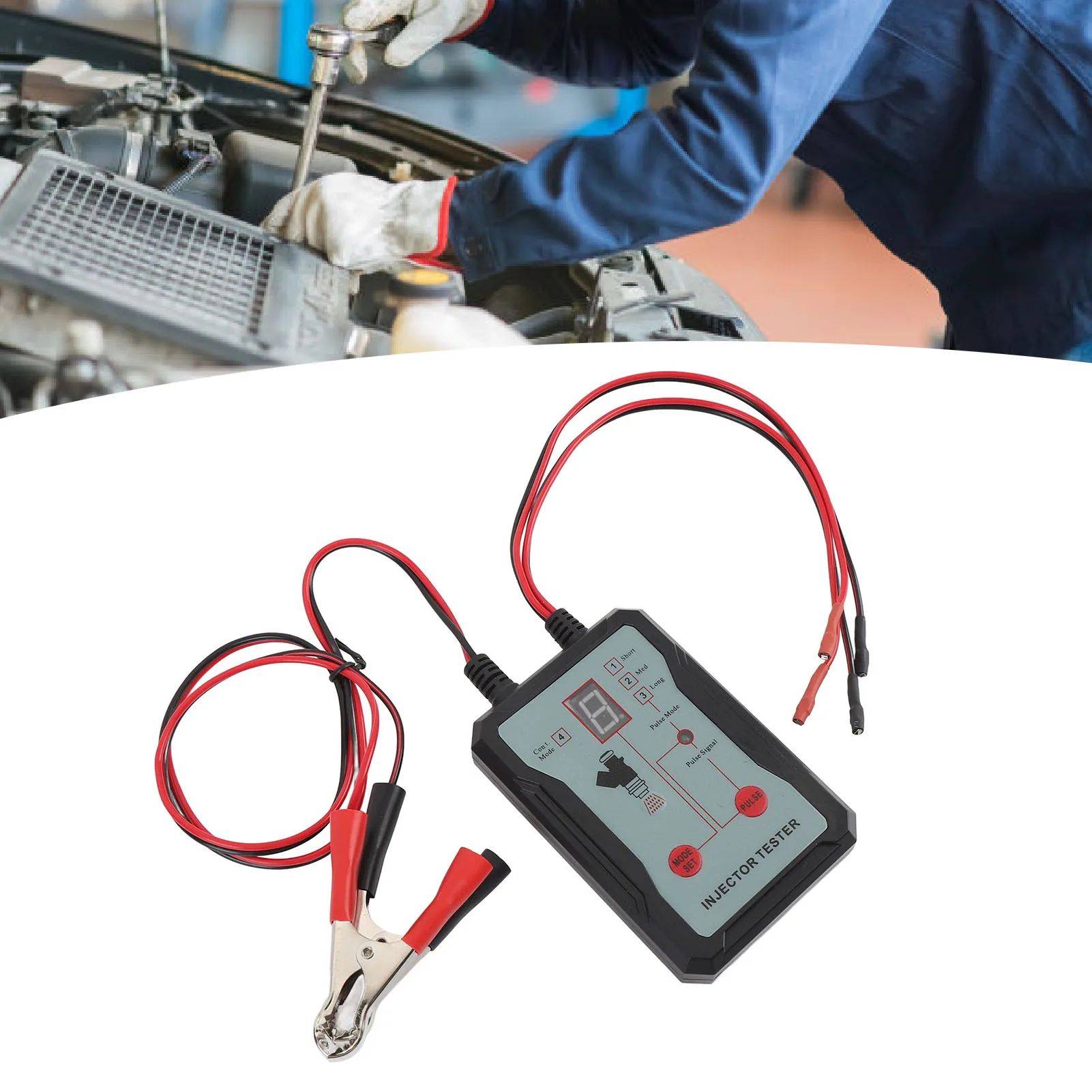 

Комплект для тестера топливных форсунок 12 В — 4 импульсных режима, светодиодный дисплей для диагностики форсунок автомобиля и мотоцикла