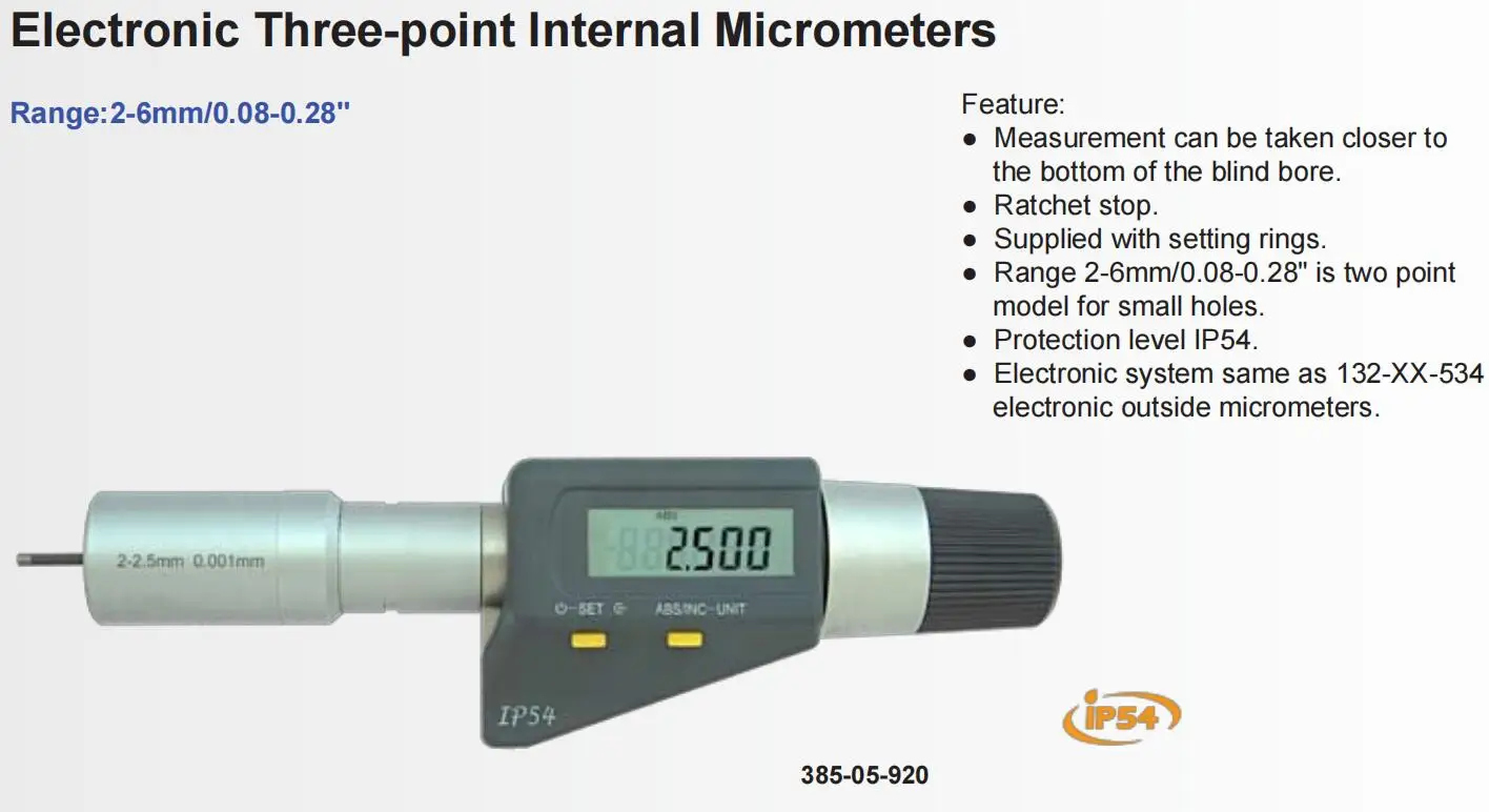 2025 Measuring range 50-100mm Electronic Three-point Internal Micrometers digital inside micrometers set