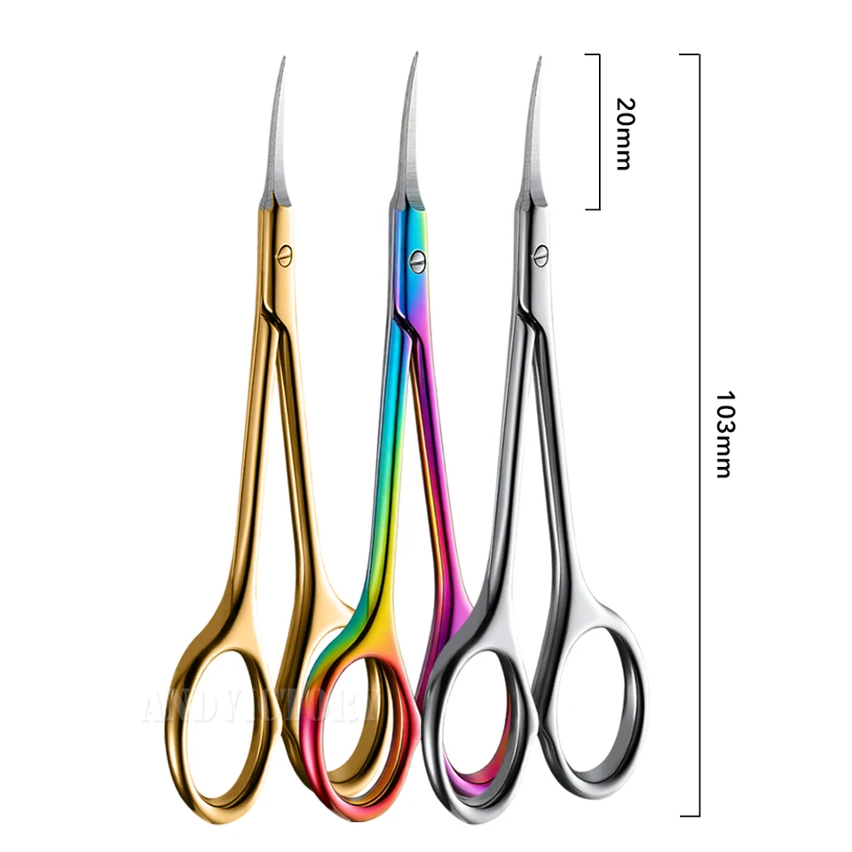 Tijeras de cutícula de acero inoxidable para remover piel muerta, clippers de uñas rusos, tijeras de manicura con punta curva 6