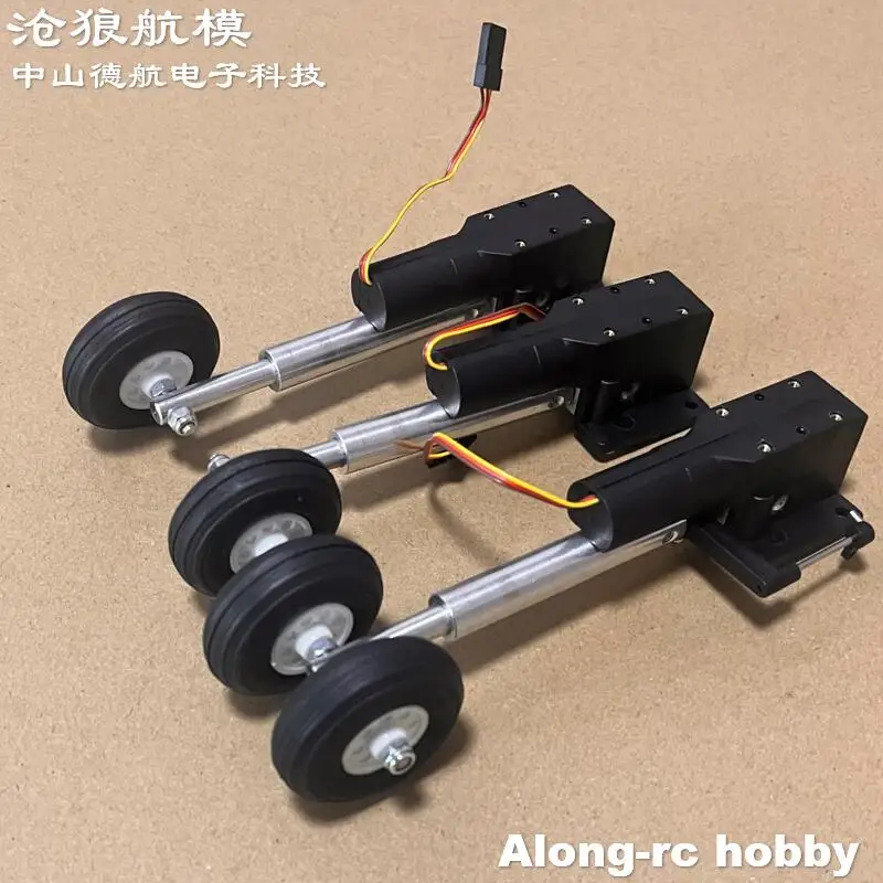 Modèles d'avion RC, train d'atterrissage rétractable de 105mm avec une roue en PU de deux 36mm pour avion de loisir RC de 2-3kg, avion de chasse à monter soi-même