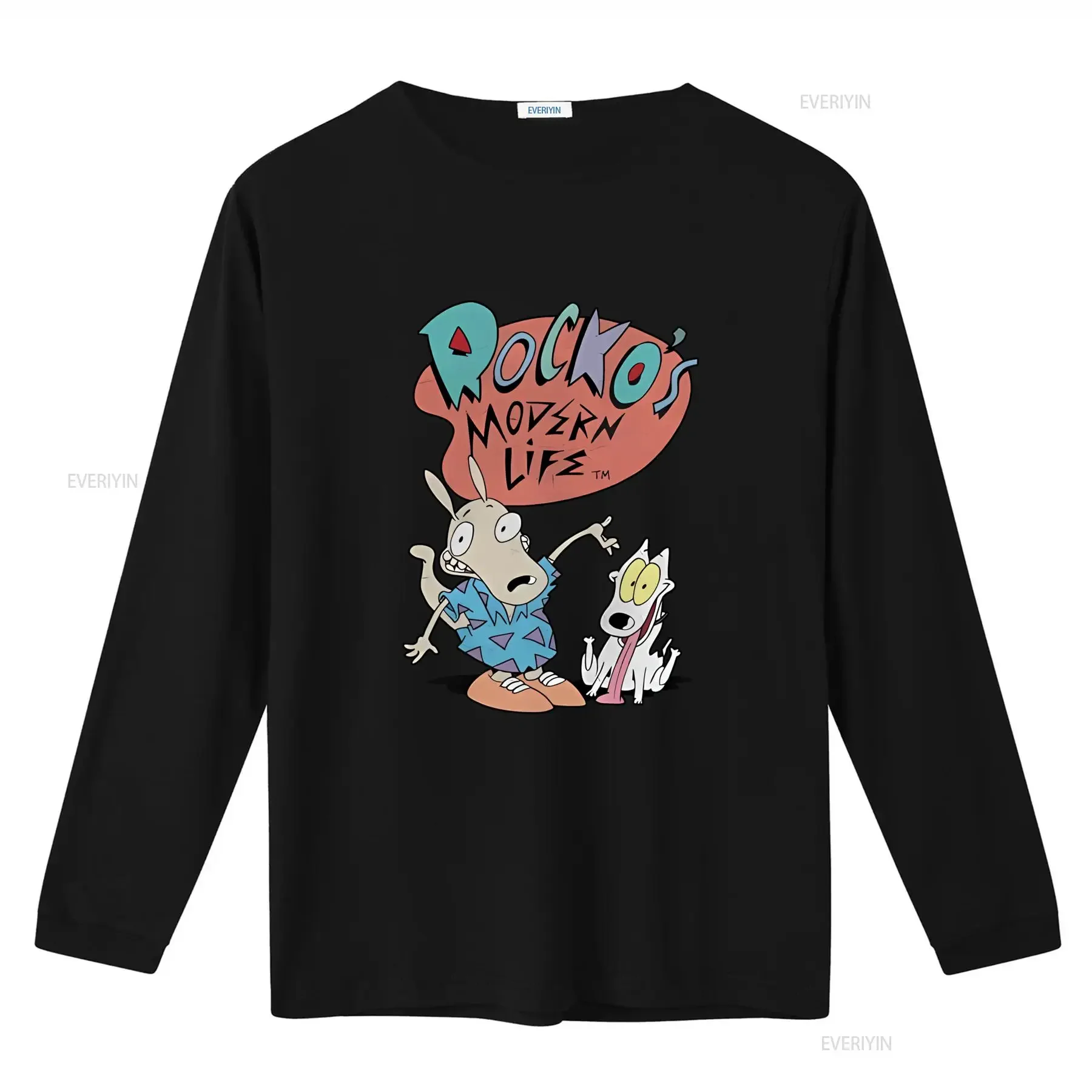 Rocko's Modern Life Mens T Shirt Rocko Spunky Posed Under Logo Print Casual vintage Washed designer clothes Breathable Stylish