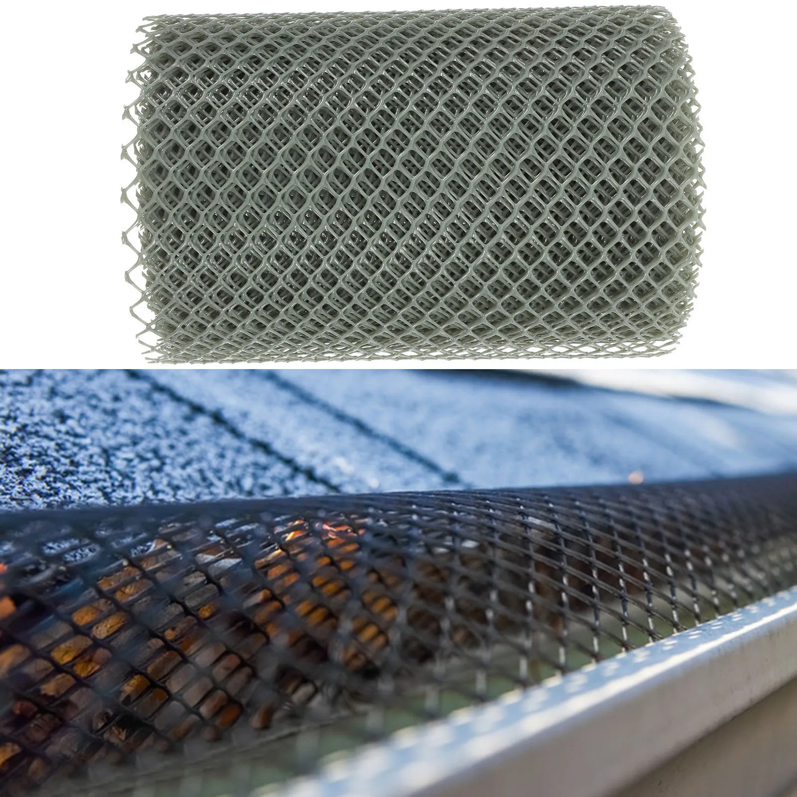 

Gutter Leaf Guards Water Protection Net 6M Long 16cm Wide PVC Downspout Screen Covers Gutter Mesh Grille Leaf Filter