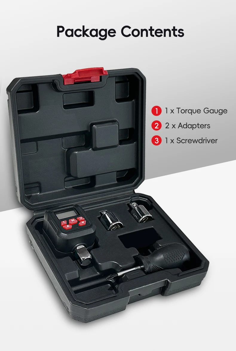 MoveCrab Digitaler Drehmomentadapter-Kit 1/2"+1/4"+3/8" Antrieb 10-400 Nm ±2 % 500 Speicher und 9 Voreinstellungen Fahrrad-/Auto-/Industrie-Drehmomentprüfer – Detail 8