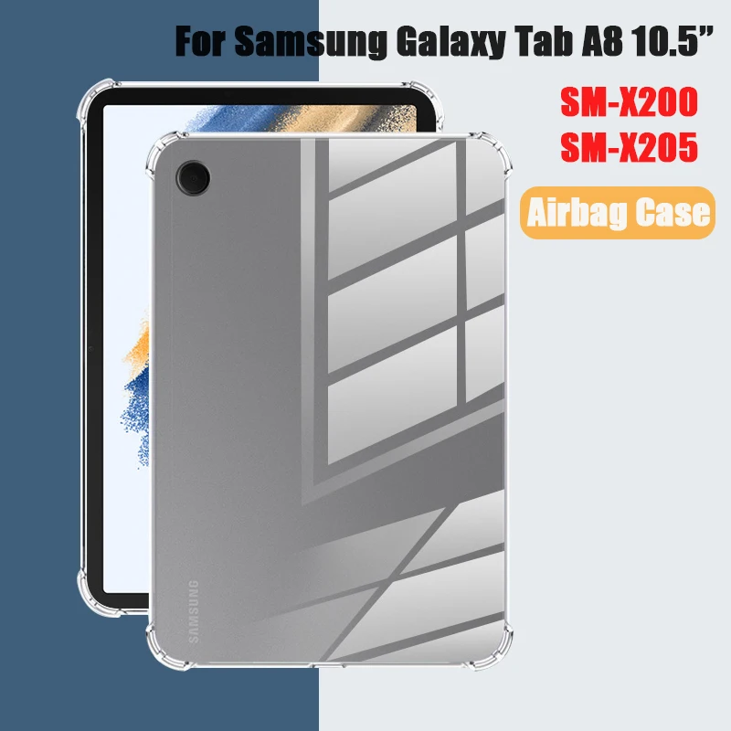 Clear Case for Samsung Galaxy Tab A8 10.5 inch SM-X200 SM-X205 2021 10.5'' Transparent TPU Cover Ultra-thin Protective Cover