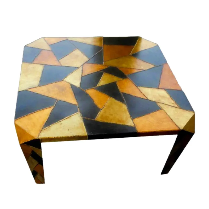 Creative metal Tai Chi base, metal ice crack coffee table