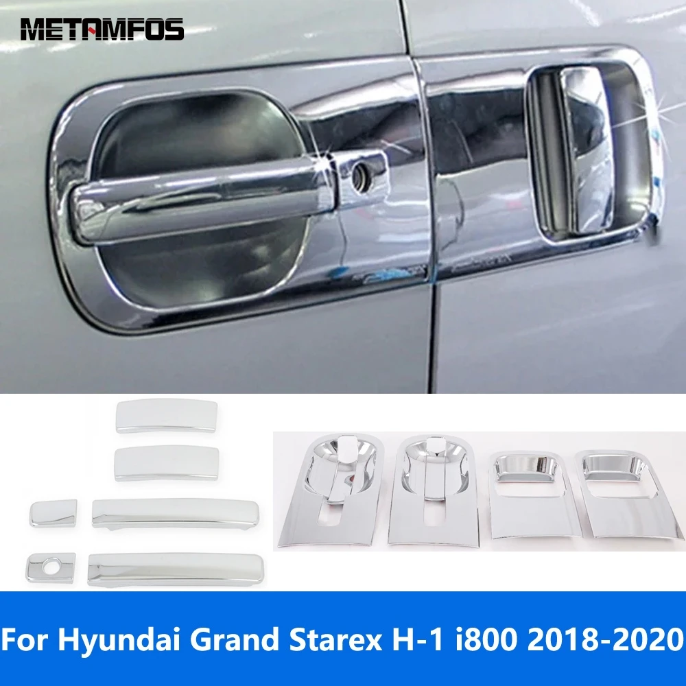

Side Door Handle Bowl Cover Trim For Hyundai Grand Starex H-1 i800 2018 2019 2020 Chrome Protector Accessories Car Styling