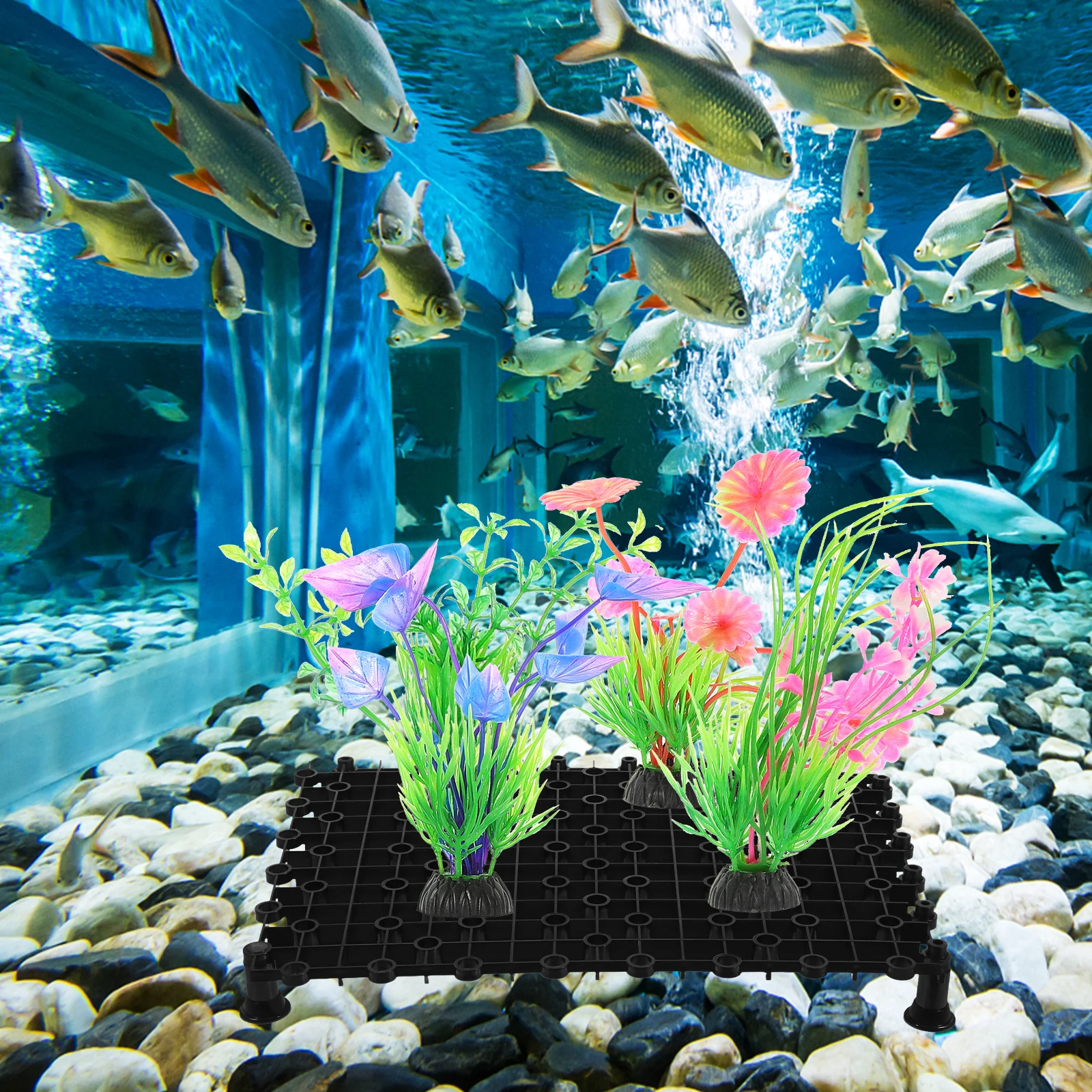 

5pcs Fish Tank Bottom Filter Plate PVC Material Easy Installation Aquarium Accessory Safe for Fish Water Permeability Breeding