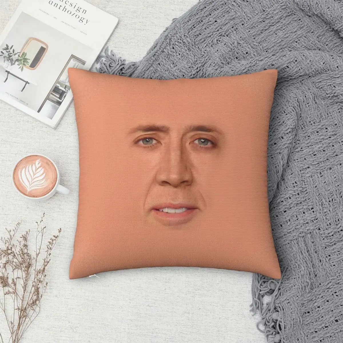 Nicolas Cage Face Cojines Throw Pillow Case Cushion Home Sofa Chair Print Decorative Coussin