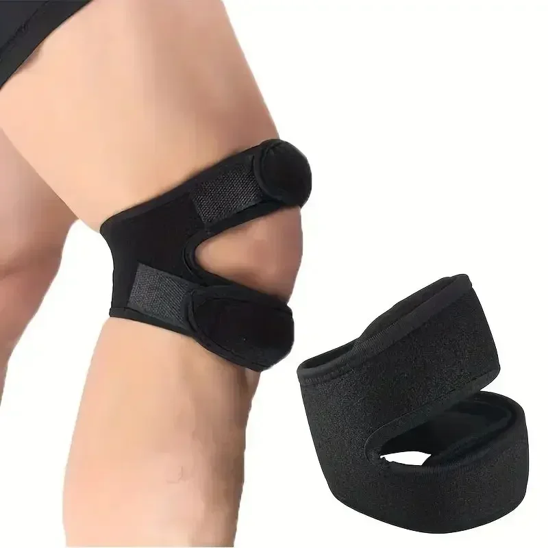 

1 PCS Sports Kneepad Double Patellar Knee Patella Tendon Support Strap Brace Pad Protector Open Knee Wrap Band Fitness Men