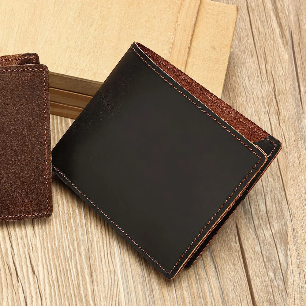 남성용 동전 주머니 이중 이탈리아 가죽 지갑이 있는 정품 가죽 남성용 지갑