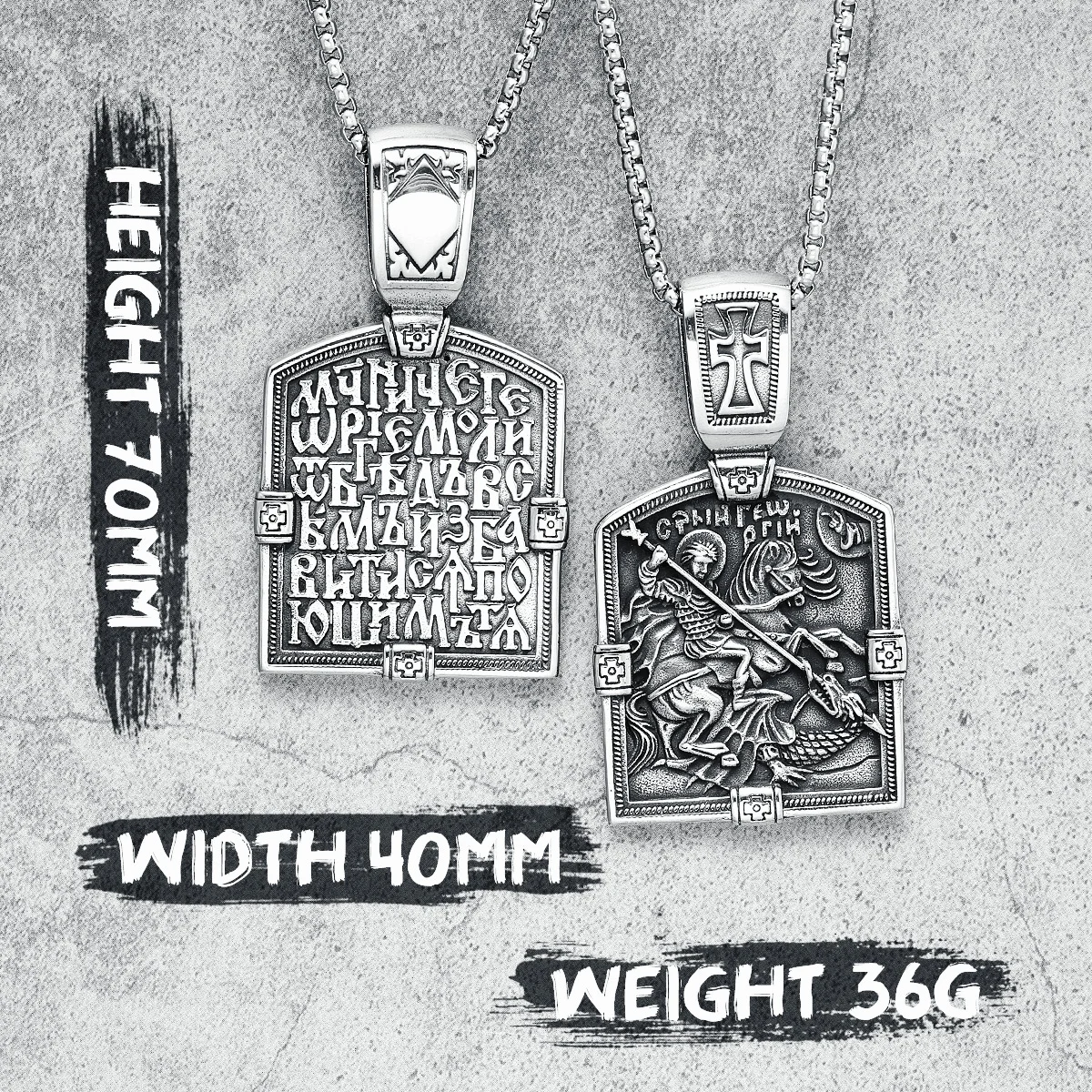 Knight Cross สร้อยคอ Retro จารึก 316L สแตนเลสผู้ชายจี้ Punk Rock Hip Hop สําหรับ Rider Biker เครื่องประดับของขวัญ