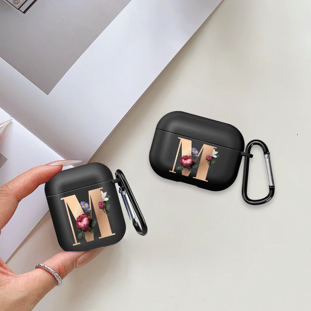 Earphone Cases Cover Case For Airpods Pro2 Pro 4 Pro3 3 1 2 Flower Name Letter M N