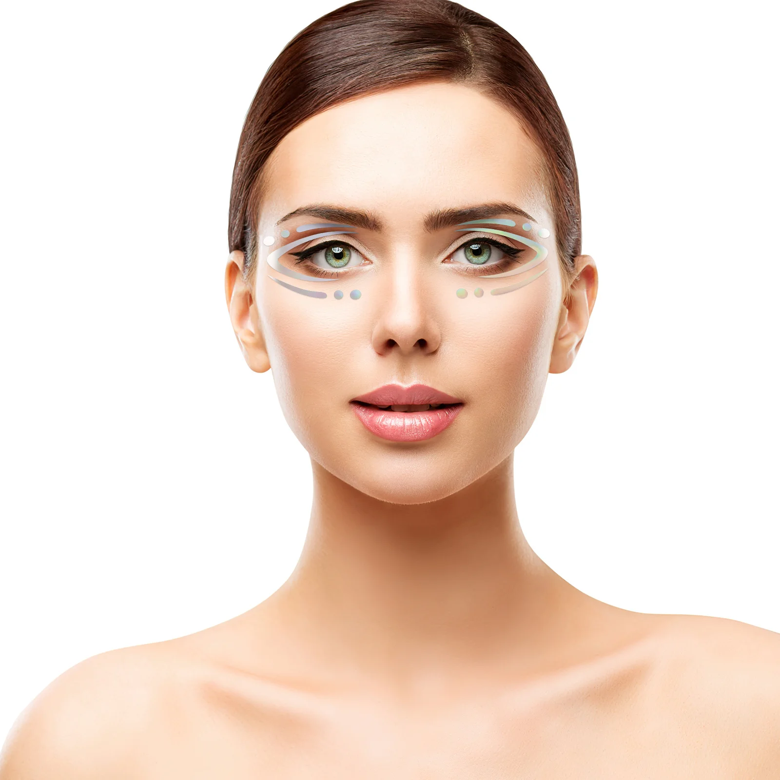 

6Pcs Skin Safe Eye Makeup Stickers Temporary Face Tattoos Eyebrow Eyeliner Stickers for Halloween Carnival Festival