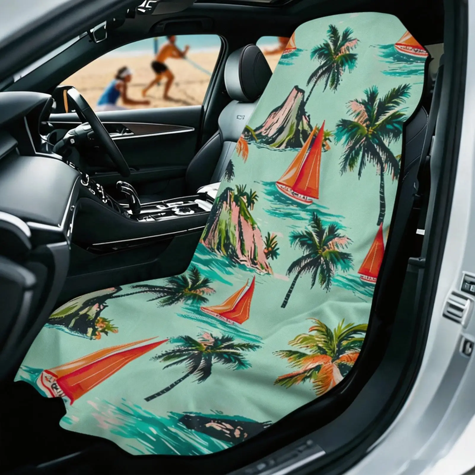 Car Seat Cover Towels Absorbent Cooling Breathable Truck Front Seat Cover Protector For SUV RV Auto Travel Outdoor Road Trip Gym