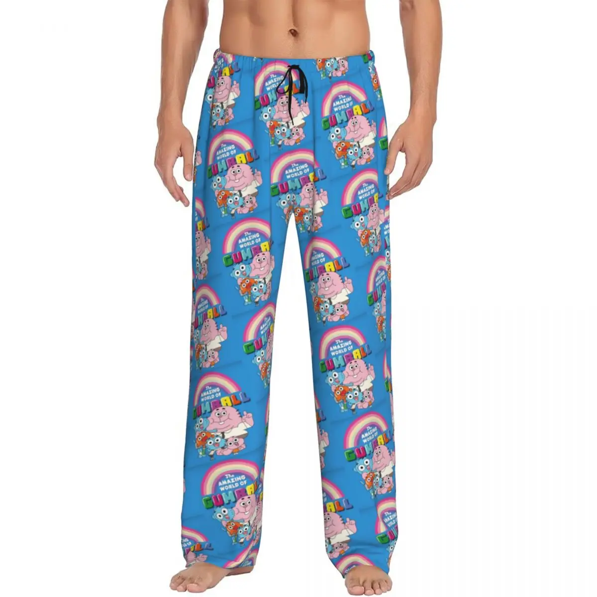 

Мужские пижамные штаны Custom A-Amazing World Of G-Gumball с эластичным поясом и карманами для сна и отдыха
