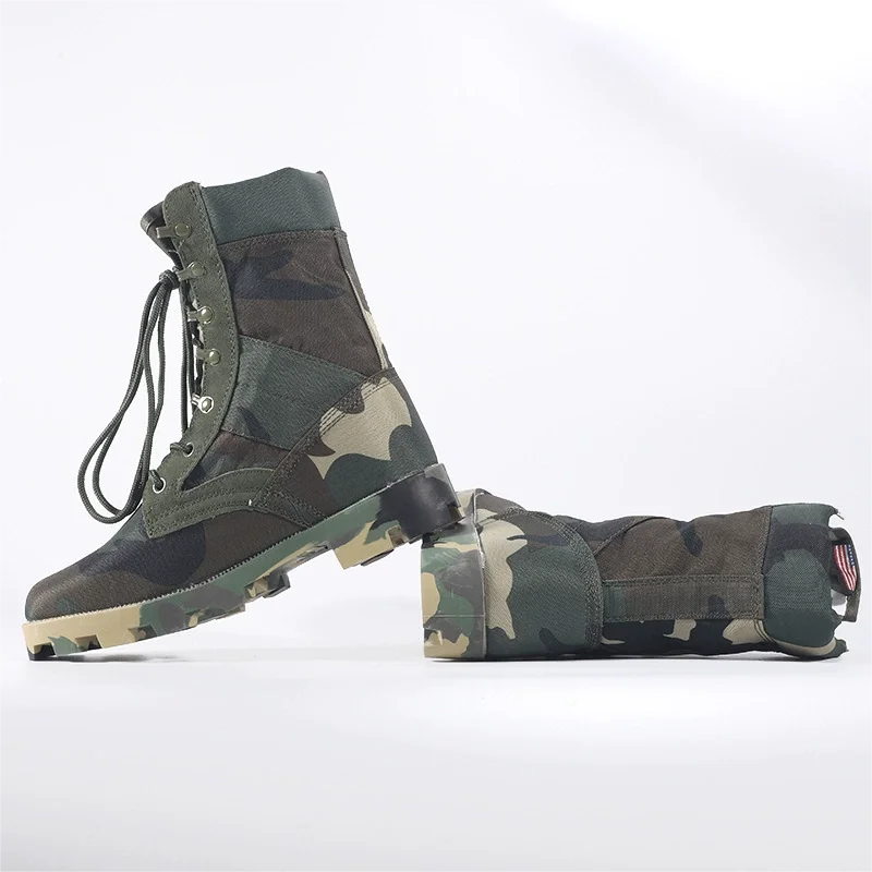 2023 New Hot Sale Camfloug Man Combat Boots Outdoor Hiking Desert Shoe Jungle Off-Road Training High Top Tactical Botas