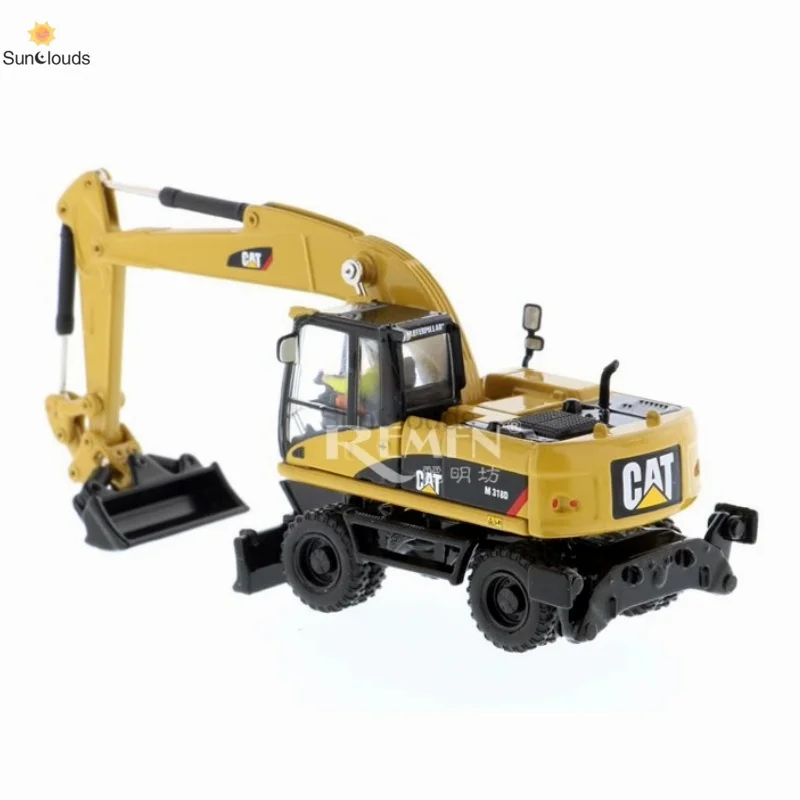 

DM CAT M318D 55177 Колесный экскаватор Caterpillar, инженерный автомобиль из сплава, модель 1:87 85177, литая модель игрушечного автомобиля и коллекция