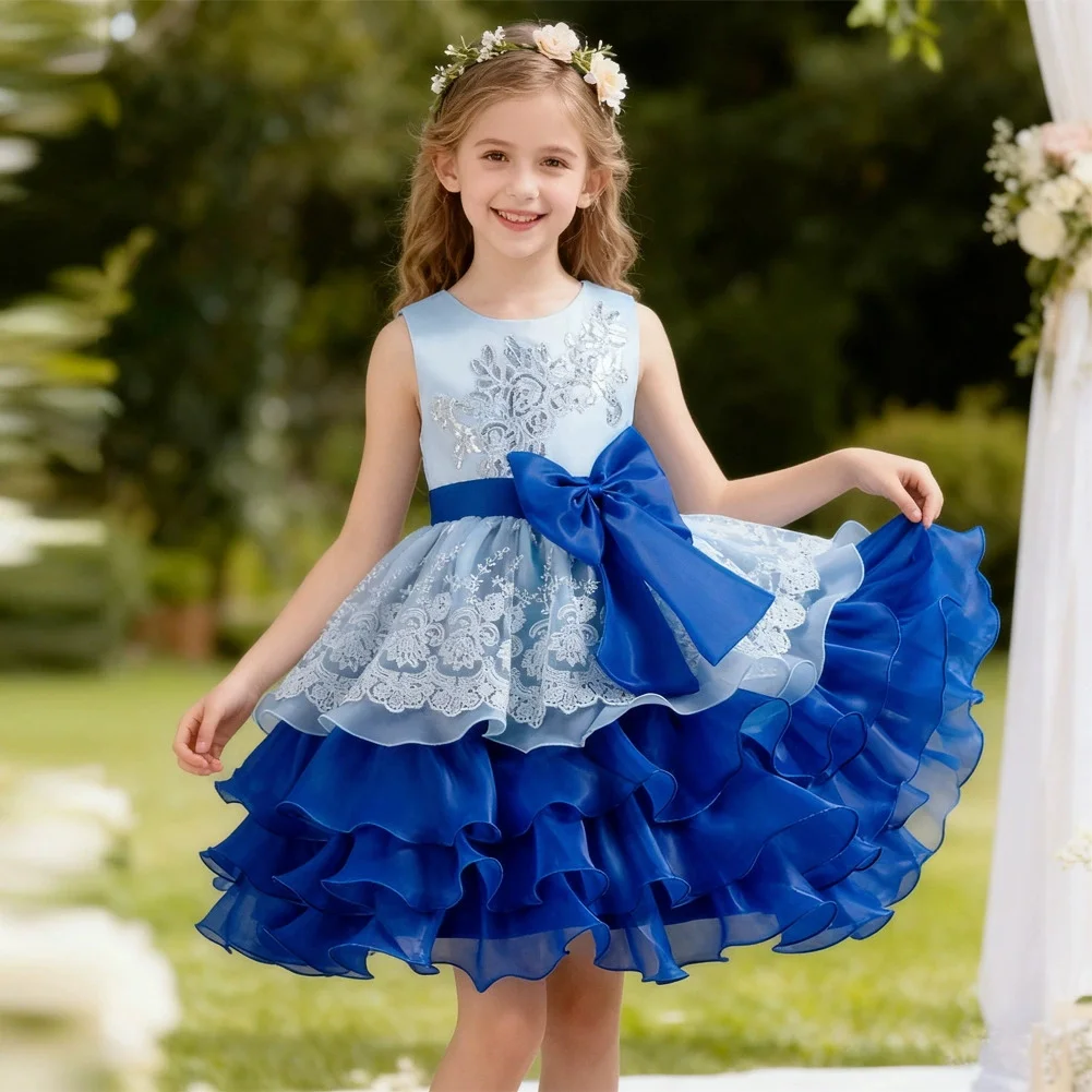 

Elegant Dress For Girl Tutu Princess Dress Children's Formal Evening Dress Kids Piano Performance Gown Flower Girl Wedding Dress