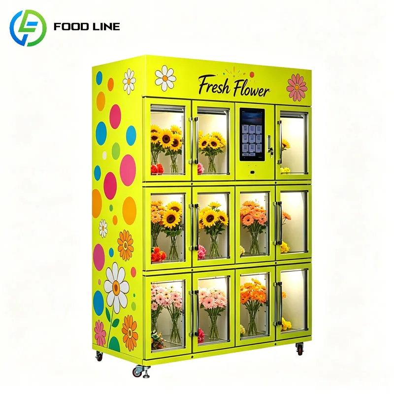 Automated Flower Vending Machine Smart Floral Bouquet Dispenser Contactless Kiosk 24/7 Airport Customized