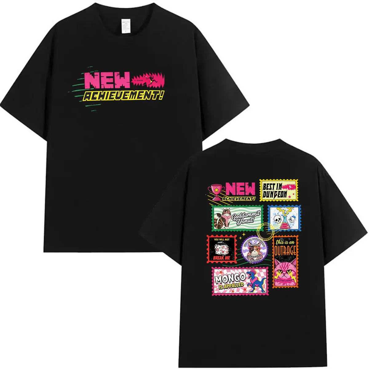New Achievement Dungeon Crawler Carl Graphic T Shirts Men Women Clothing Fashion Short Sleeve T-shirt Summer 100% Cotton T-shirt