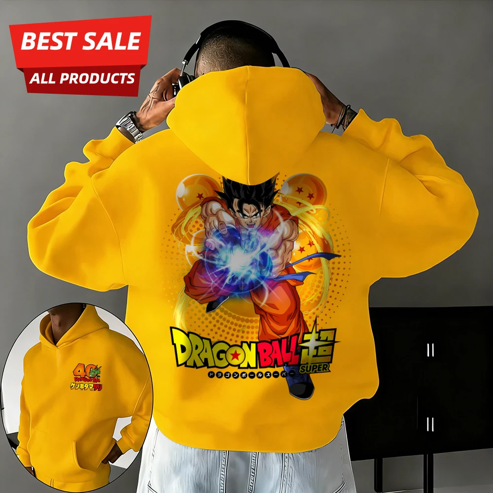 

2026 New Autumn/winter Dragon Ball 40th Anniversary Kakarot 100% Cotton Anime Printed Hoodie Extra Size Casual Streetwear Unisex