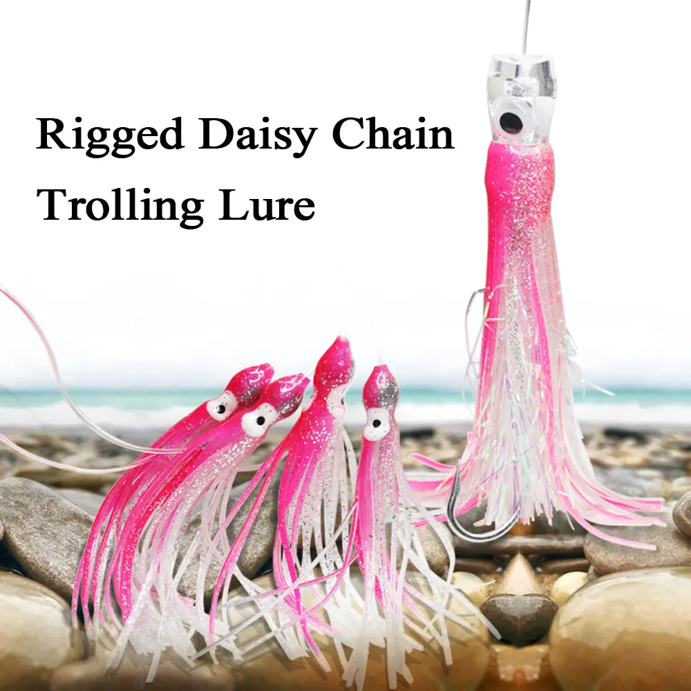 

1pc Sea Fishing Boat Fishing Acrylic Octopus Lure, with 4 Sea Fishing Soft Baits, Deep Sea Boat Fishing Nearshore Fishing Lure
