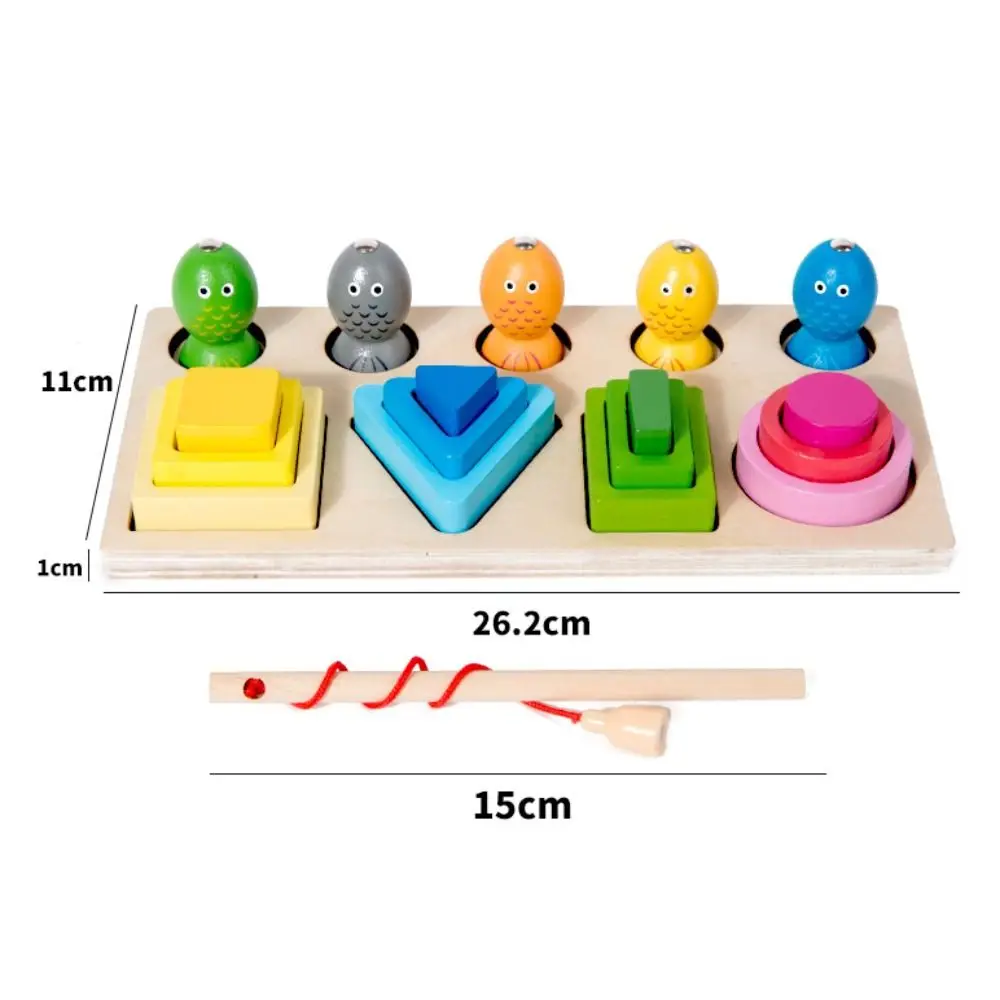 Giocattoli coordinati a forma di legno Giocattoli geometrici colorati in legno Montessori Ordinamento Montessori Ordinamento impilabili Giocattoli per bambini