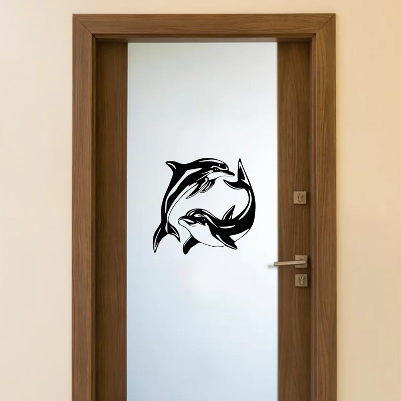 Dolphin Sign wall sticker for Family Lake House Nautical Decor Office Ocean Fish Wall Art  311