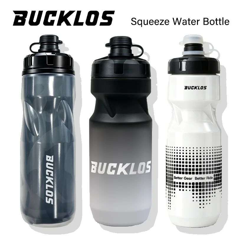 BUCKLOS Bike Squeeze Water Bottle Polypropylene Lightweight Big Capacity Bike Kettle PP Drop-resistant Durable Bicycle Kettle