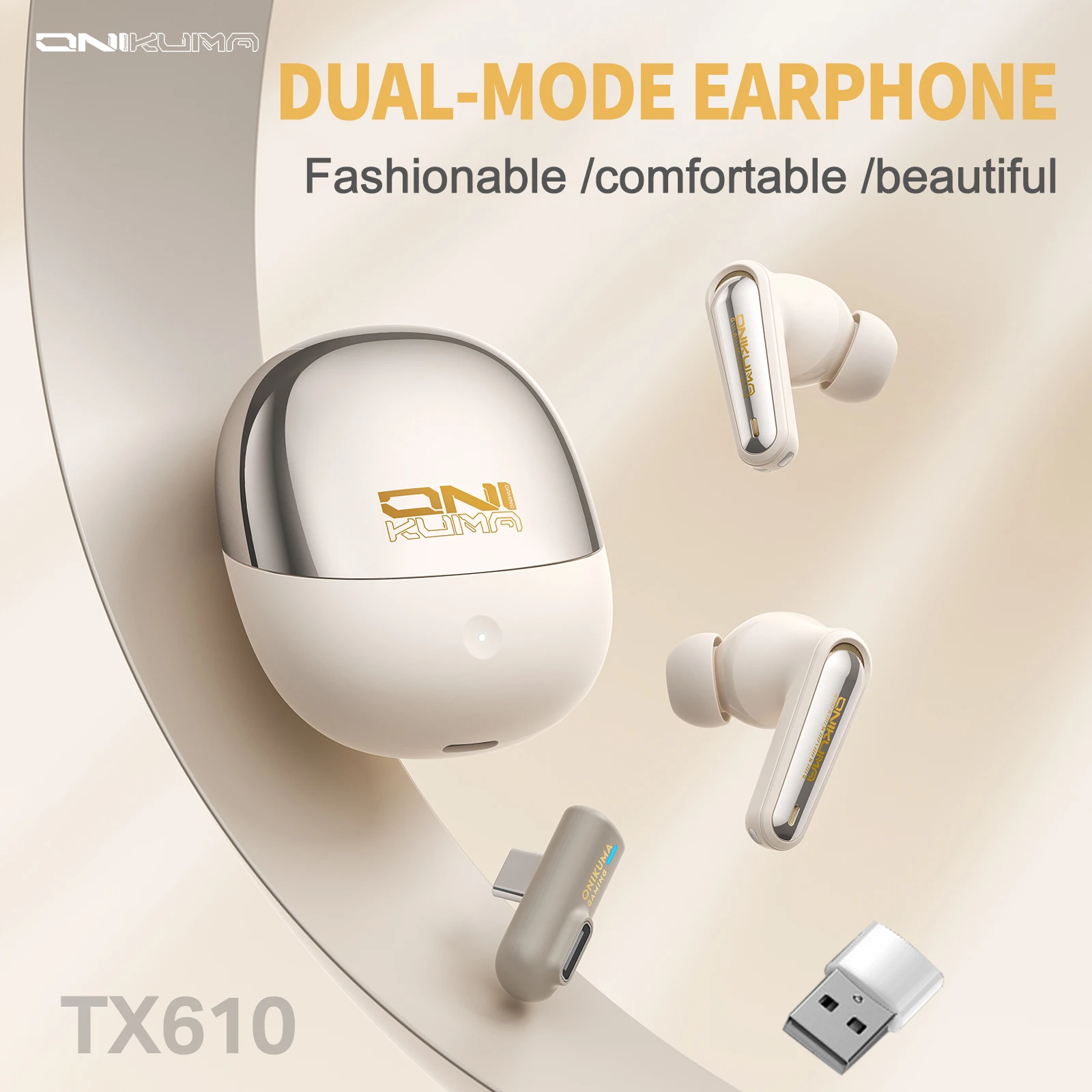 ONIKUMA TX610 Wireless Bluetooth Earphones Dual-mode Connection Noise Cancelling Waterproof Gaming Headsets for PC Laptops PS5
