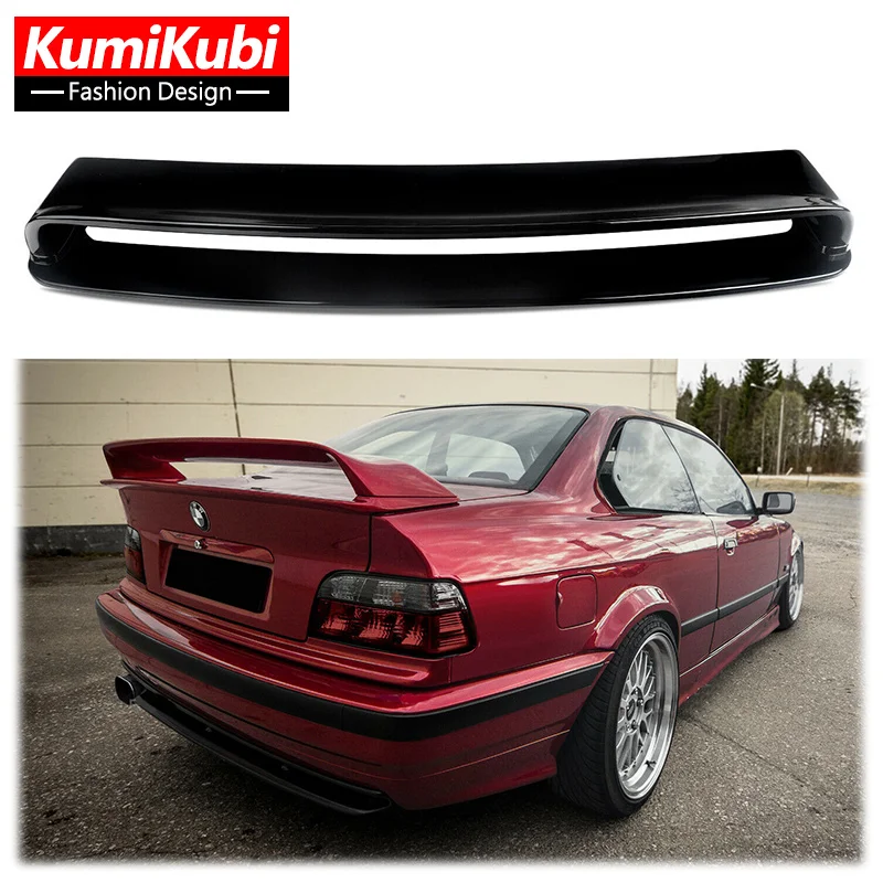 For BMW E36 M3 Rear Trunk Spoiler 1990-2000 M3 316i 318i GT Style Spoiler E36 Series 3 Coupe ABS Plastic Glossy Black Spoiler