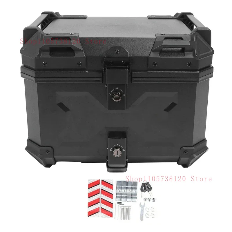 New 4L Universal Waterproof Motorcycle Top Rear Storage Trunk Box Multifunctional Tail With Quick Release Plate
