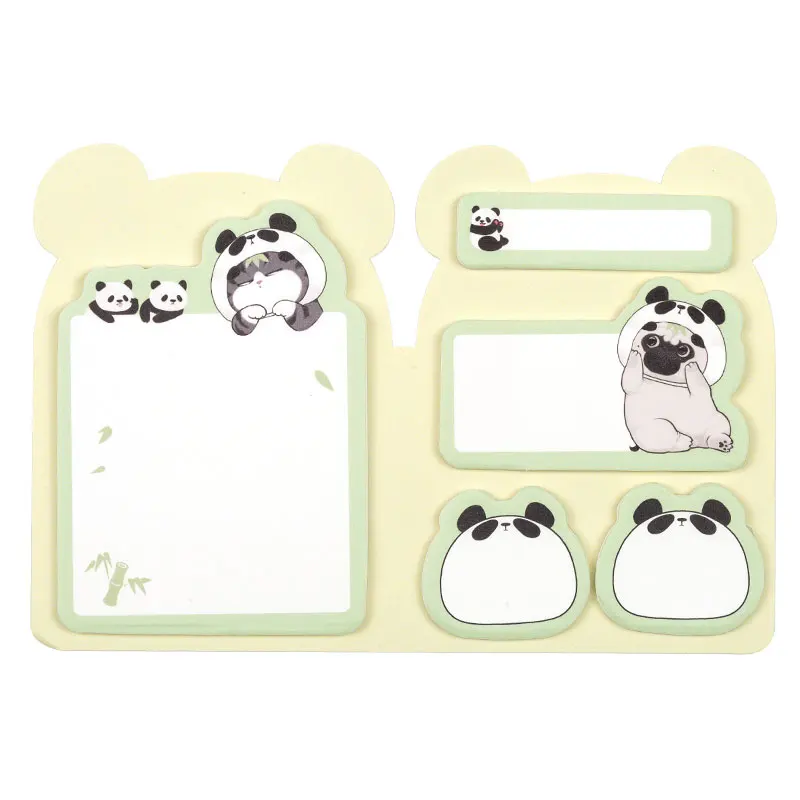 75 fogli Cute Panda Self-Stick Note Pad Kawaii Carton Sticky Notes Memo Pad facile da postare per Home Office School Student fai da te