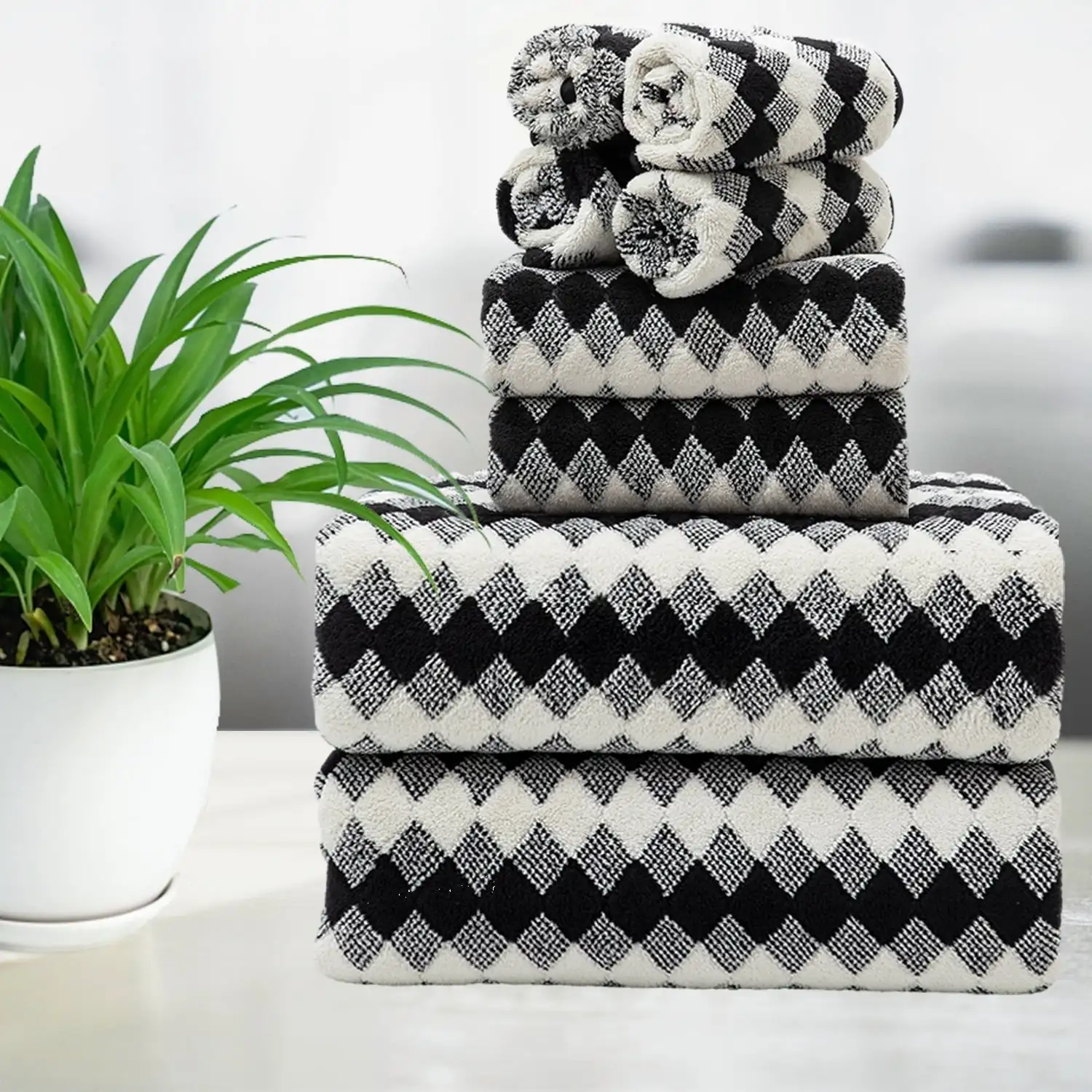 

Extra Large Bath Towel Sets of 8 2 Large Bath Towels Oversized 2 Hand Towels 4 Washcloths Soft Microfiber Quick Dry