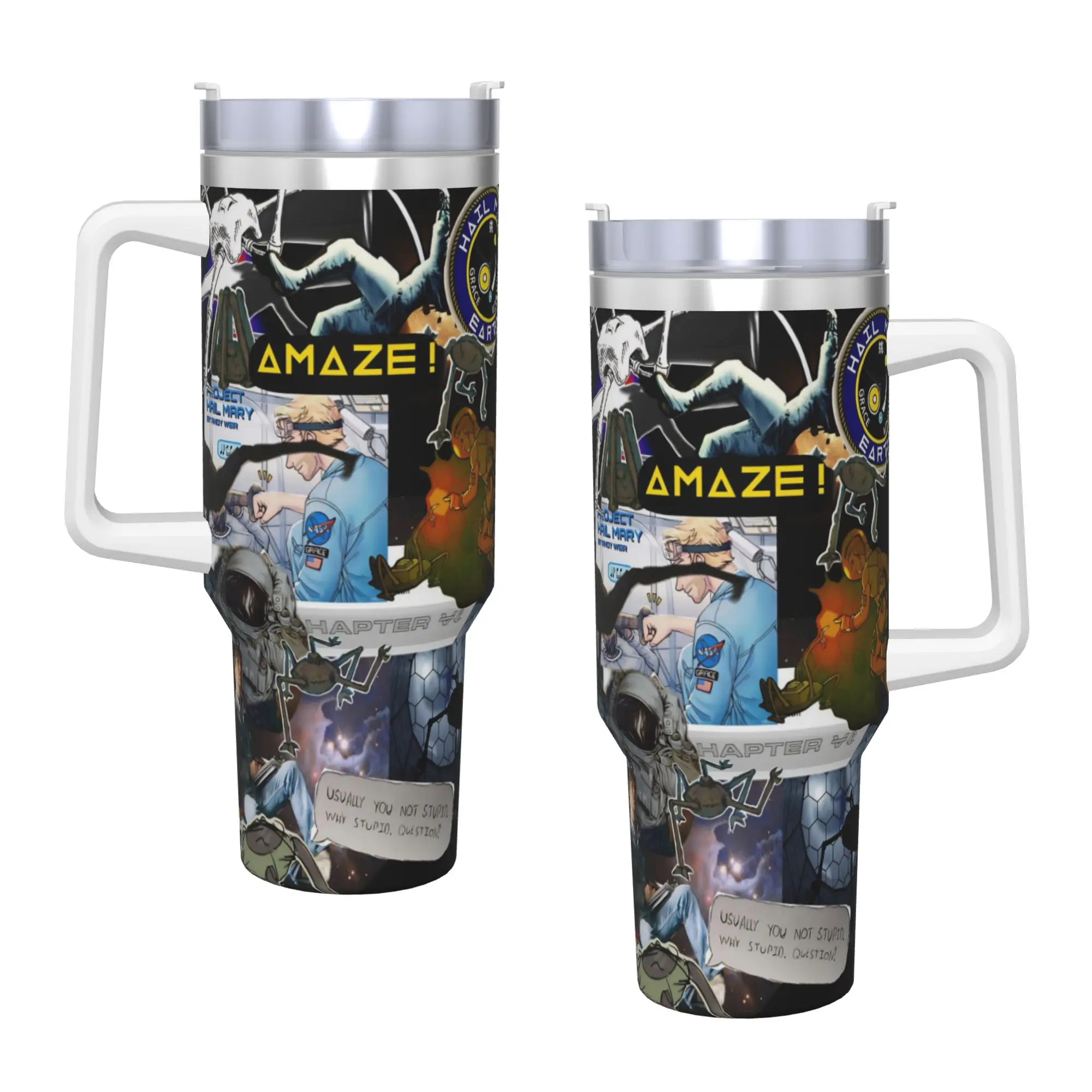 Project Hail Mary Movie 2026 Insulated Tumbler with Straws  Vacuum Coffee Mugs Double Wall Hot Cold Drinks Cup 40oz