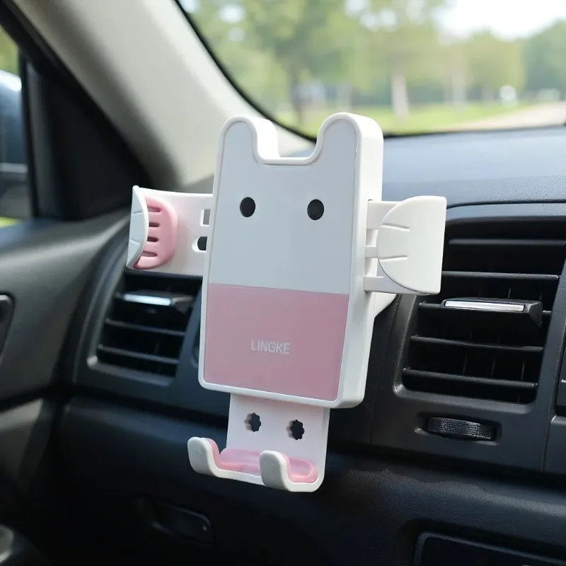 Rosa Anime Cartoon Auto-Handyhalterung für Lüftungsschlitze Multifunktionaler Universeller Clip Schwerkraftsensor Metallständer