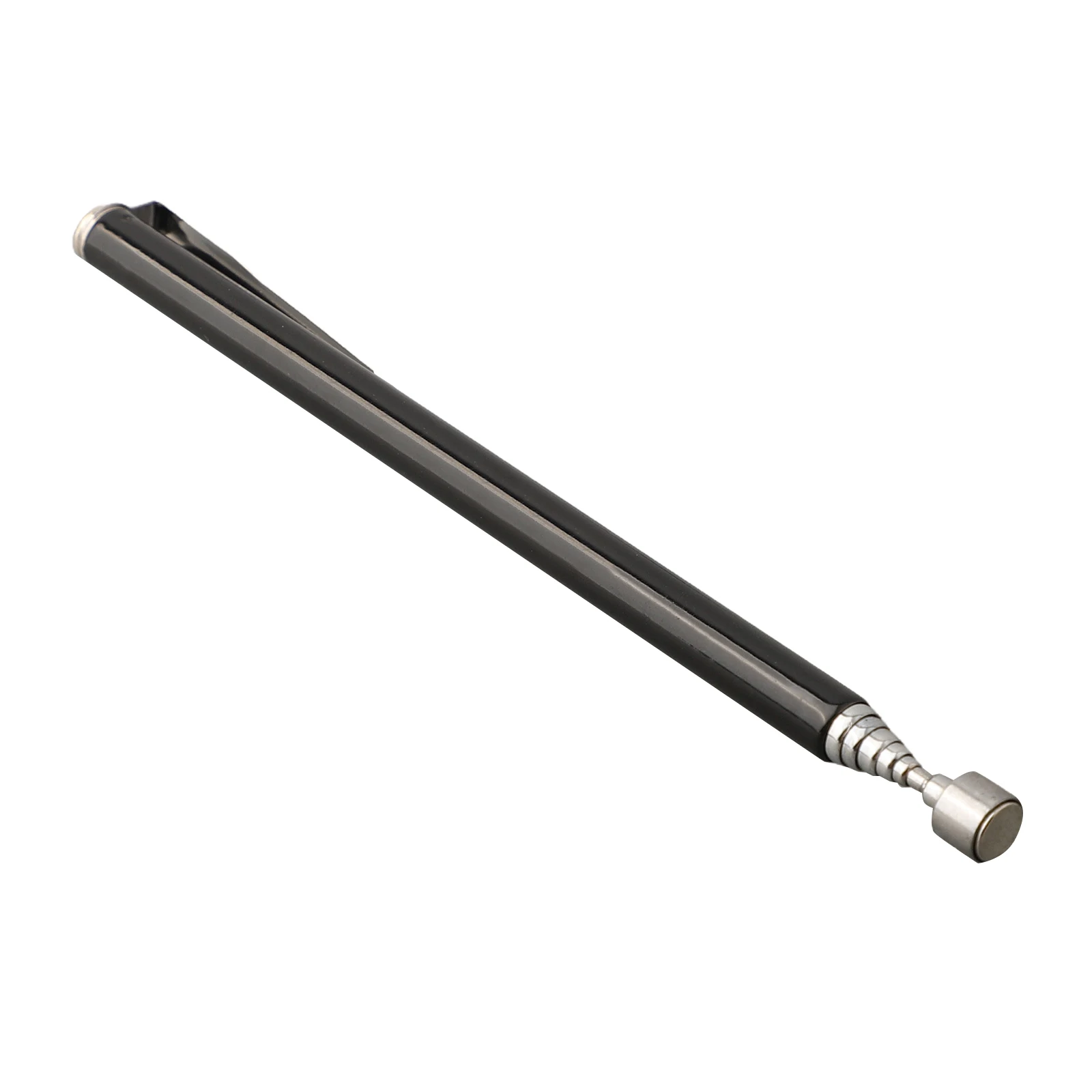 Czarny kij przedłużający teleskopowy srebrny mocny magnetyczny klips kieszonkowy 1.5LB 12.5-65CM długi chowany pręt narzędzie srebrny