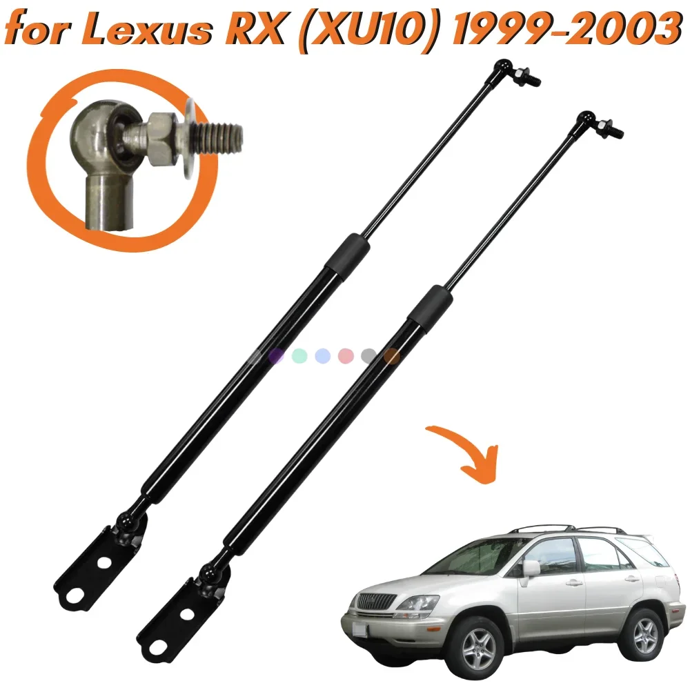 

Кол-во (2) стойки капота для Lexus RX для Toyota Harrier (XU10) SUV 1997-2003 53440-49075, передняя крышка капота, газовые пружины, подъемник, поддерживает шок