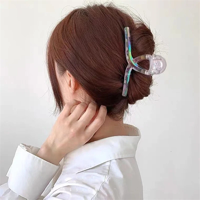 Korean Geometic Hair Claws Women Elegant Acrylic Hairpin Crab Transparent Hair Clips Large Headwear for Girl Hair Accessories