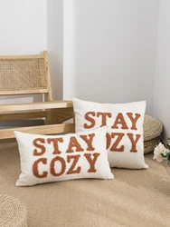 A brown letter pillowcase set with Nordic modern wind loop velvet technology used for Christmas decoration, sofa, indoor bedroom